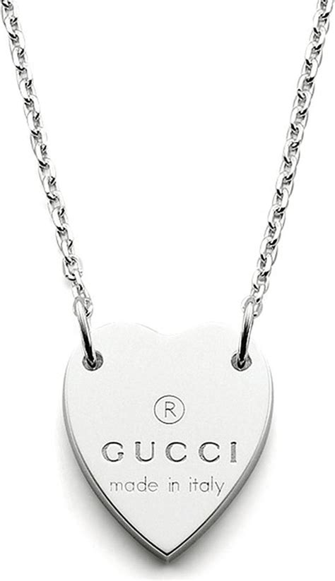 gucci heart shape necklace|Gucci sterling silver heart necklace.